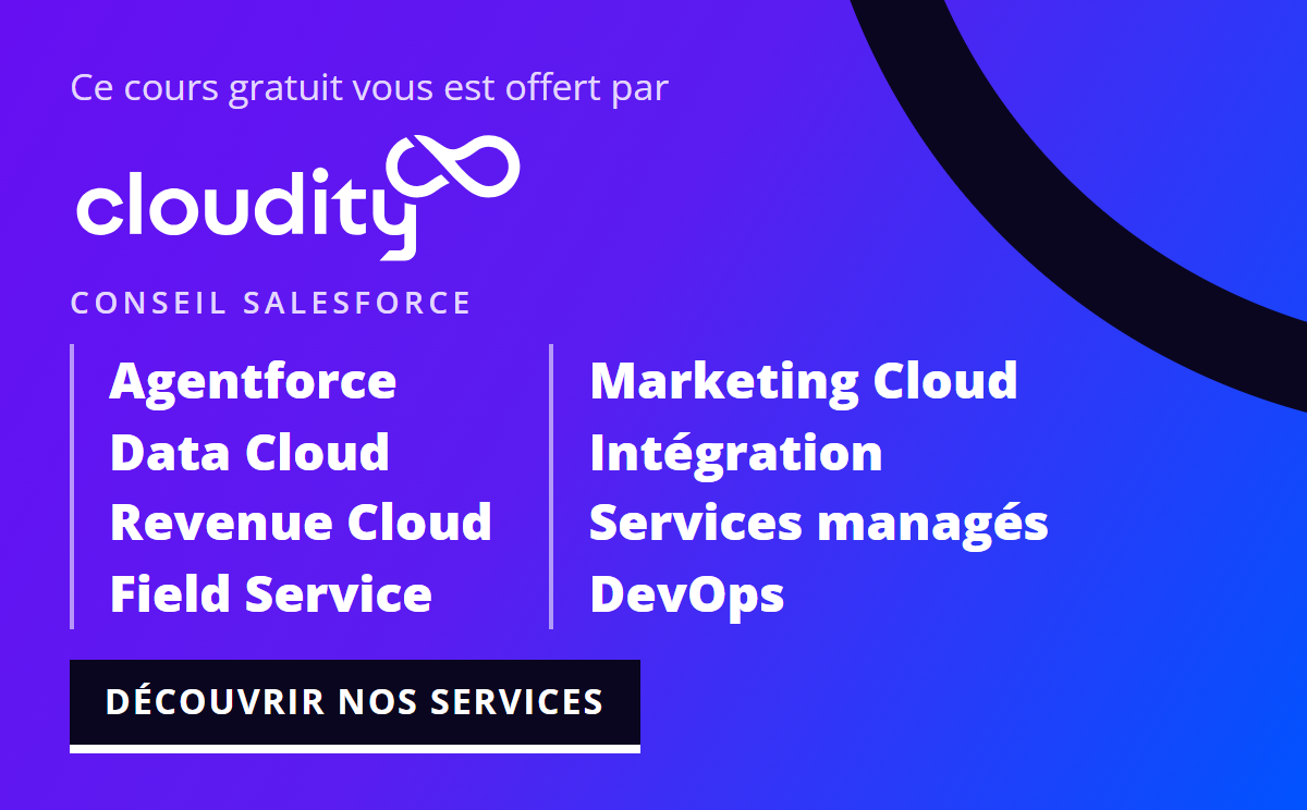 Cloudity, conseil Salesforce : Agentforce, Data Cloud, Revenue Cloud, Field Service, Marketing Cloud, intégration, services managés, DevOps