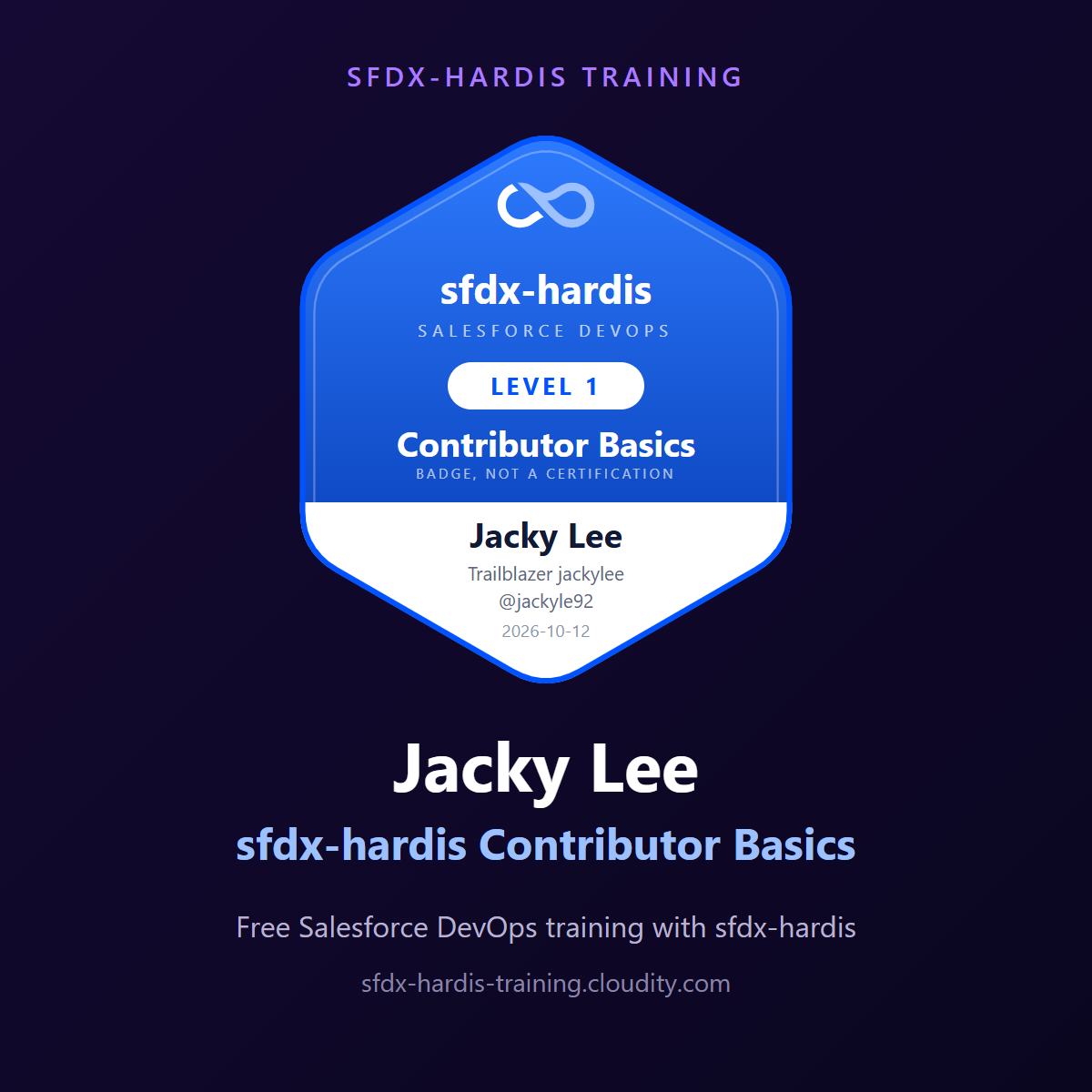Jacky Lee, sfdx-hardis Contributor Basics