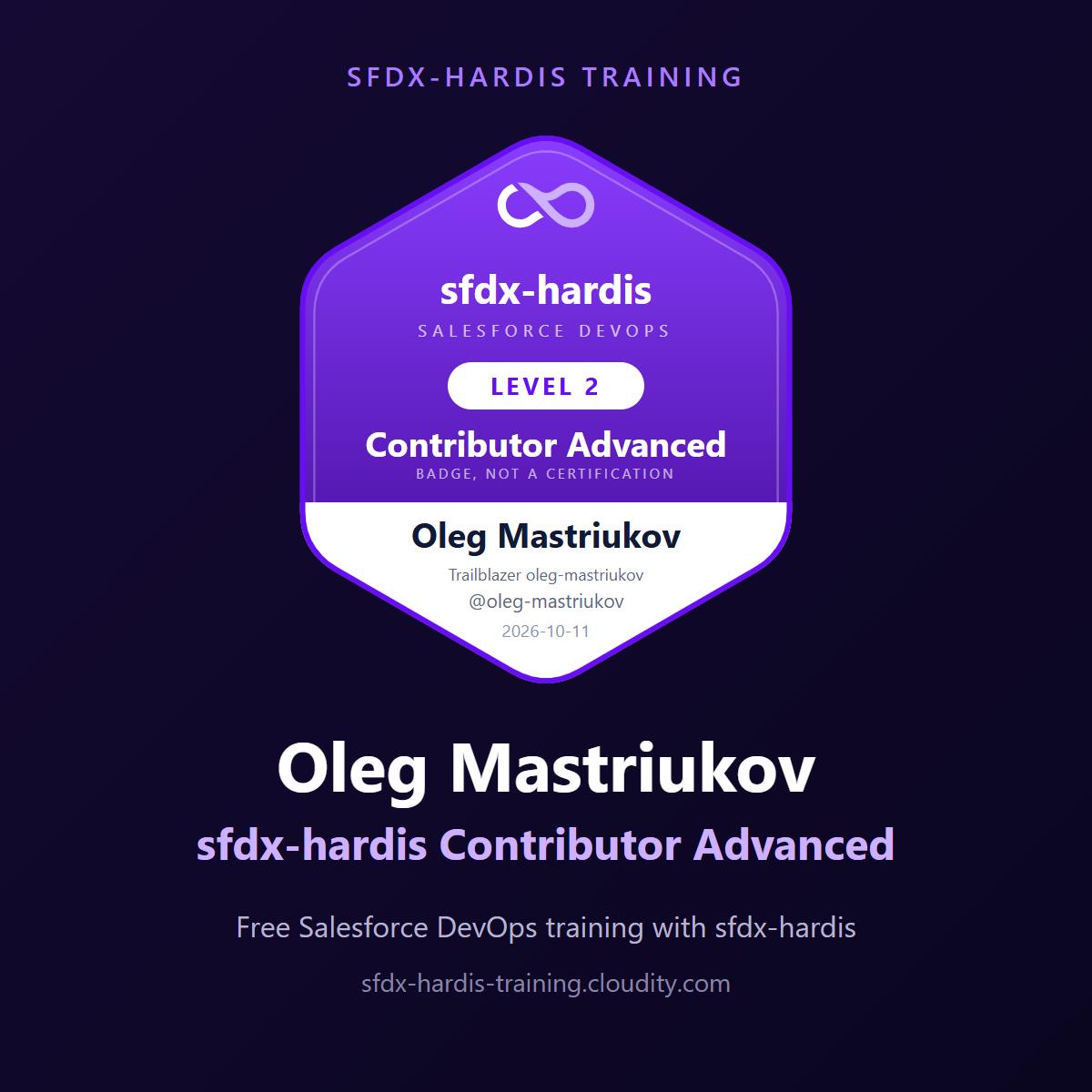 Oleg Mastriukov, sfdx-hardis Contributor Advanced